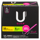 U By Kotex Tampons Regular & Small Compact Unscented