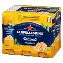 San Pellegrino Natural Aranciata/Orange 4X6X330ml | Case of 24 Cans | Bulk Soda