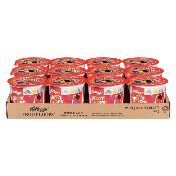 Kelloggs Cereal Froot Loops In A Cup (12 X 4 x 53G)
