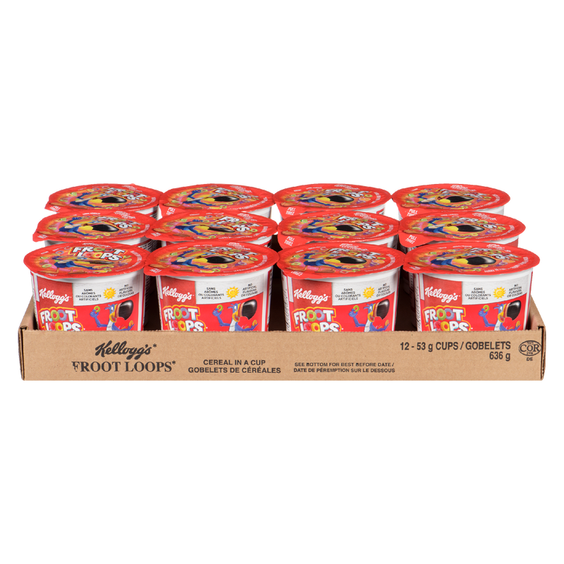 Kelloggs Cereal Froot Loops In A Cup (12 X 4 x 53G)