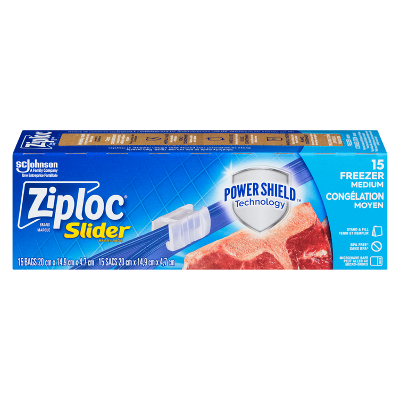Ziploc Slider Freezer Bags Medium  ( 12 X  15'S )