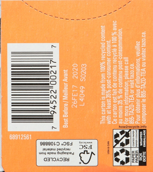 Tazo Tea Bags Black Awake English Breakfast ( 6 X 20'S )