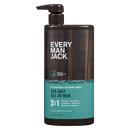 Every Man Jack 3In1 Shampoo Conditioner Body Wash Sea Salt 852ML | Case of 4 | Bulk Personal Care