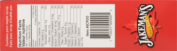 Jakeman's Cookies Maple Cream (24X400G)