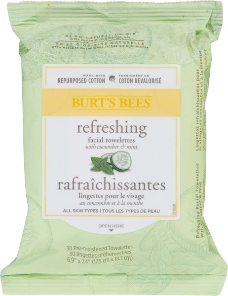 Burts Bees Facial Cleansing Towelettes Cucumber & Mint  ( 3 X 30's )