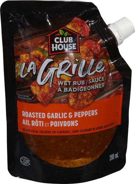 Club House La Grille Wet Rub Roasted Garlic & Peppers (8X200Ml)