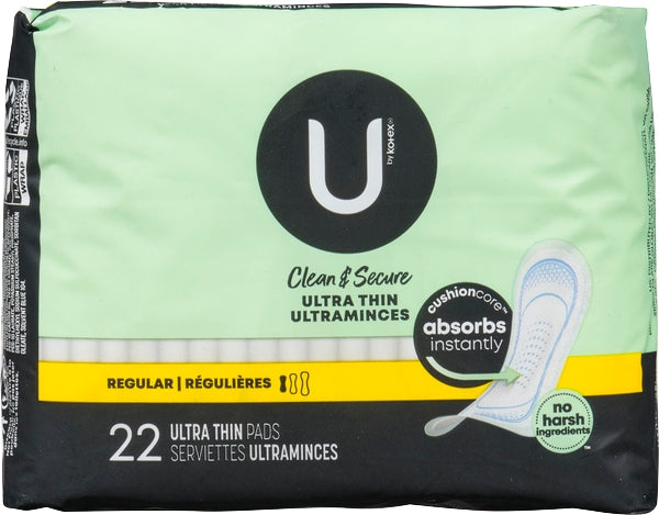U By Kotex Ultra Thin Pads   ( 8 X 22'S )