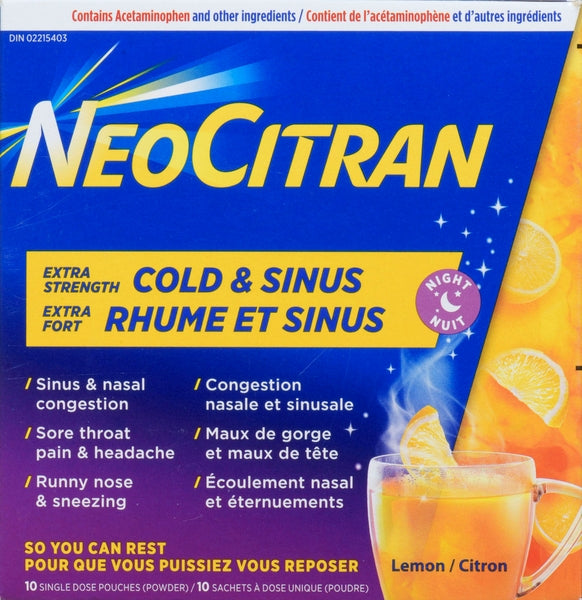 Neocitran Cold & Sinus Night Lemon  ( 12 X 10'S )