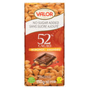Valor 52% Cacao Almonds No Sugar Added 100g | Case of 14 Bars | Bulk Candy & Chocolate