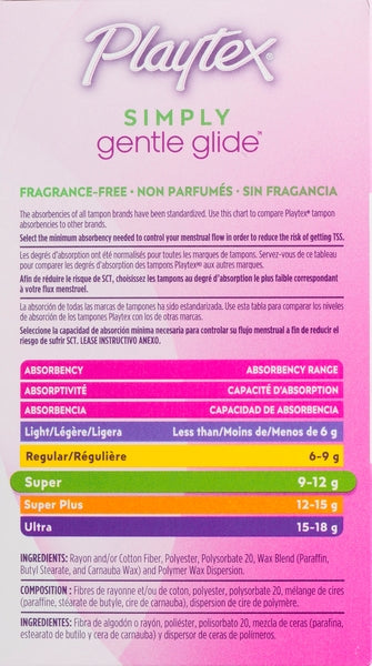 Playtex Plastic Tampons Gentle Glide Super  ( 6 X 36'S )