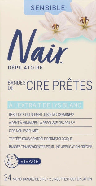 Nair Wax Hair Remover Strips Face & Brows  ( 6 X  24'S  )
