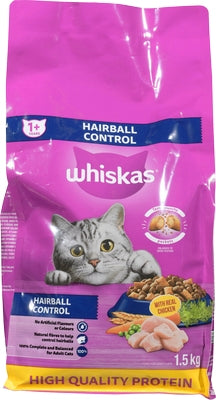 Whiskas Dry Cat Food Hairball Control - Chicken ( 6 X 1.5Kg )