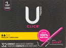 U By Kotex Tampons Regular Compact Unscented  ( 6 X 32'S )
