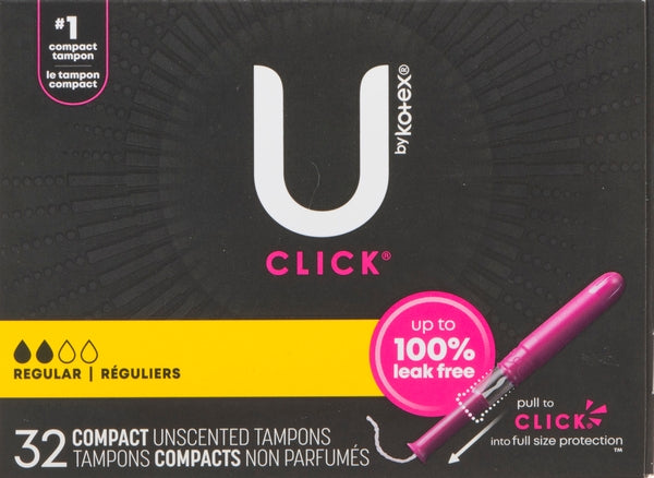U By Kotex Tampons Regular Compact Unscented  ( 6 X 32'S )