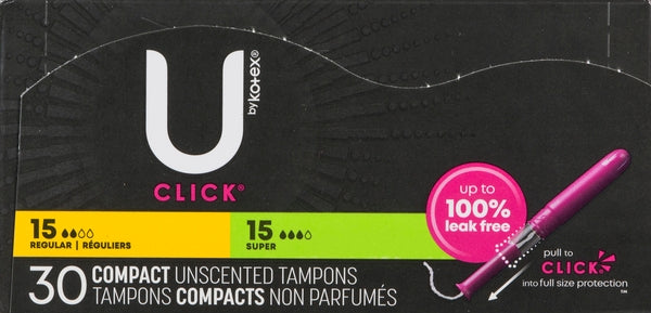 U By Kotex Tampons Regular & Small Compact Unscented