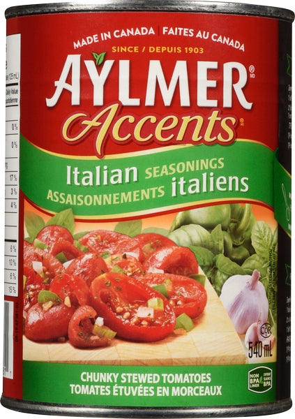 Aylmer Accents Tomatoes – 540ml (24 Pack)