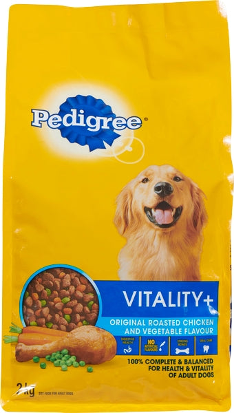 Pedigree Dry Dog Food - Vitality + Roasted Chicken & Vegetable  ( 5 X 2KG )