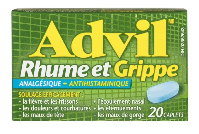 Advil Caplet Pills Cold & Flu Analgesic + Antihistamine (20’s)